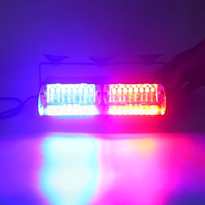 Red and Blue 16 LED High Intensity LED Law Enforcement Emergency Hazard Warning Strobe Lights for Interior Roof/Dash/Windshield