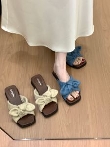 XUJIA | Thick Soled Wedge Bow Slides