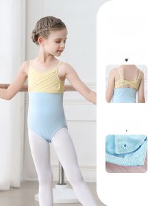 Ballet Dancing Skirt Childrens Gymnastics Suit Summer Practice Clothes Short Sleeve Strap Dance Performance Costume for Girls