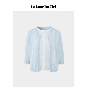 La lune Du ciel | Áo Blouse Voan Knit Giả Hai Mảnh