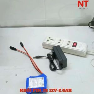 Khối pin 3S 12V- 2.600mAh Pin li-ion 18650 mới 100% BH 3 tháng