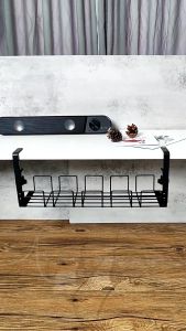 การจัดการสายเคเบิลถาดโต๊ะด้านล่างซ็อกเก็ตผู้ถือโฮมออฟฟิศโต๊ะOrganizerขยายได้ภายใต้โต๊ะชั้นเก็บสายเคเบิล