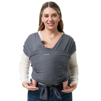 Momcozy Baby Wrap Carrier Easy to Wear Infant Carrier Slings Lightweight Hands Free Baby Sling Adjustable Baby Carriers for Newborn to Toddler 8-35 lbsDeep GreyBlack