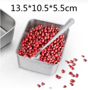 Stainless Steel Rectangular Lunch Box Small Rice Box Square Seasoning Box Storage Container Adult Size 501mL-600mL Capacity