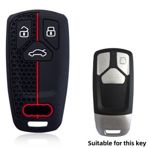 Silicone Keychain For Car Keys Case Holder Key Cover For Audi Q5 Q7 TT A4 B9 A5 A6 8S 8W 4M S4 S5 S7 TTS TFSI RS Car Key Case