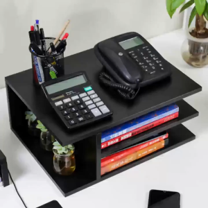 Wooden Printer Table Stand Monitor Stand Desktop Office Storage Rack Copier Storage Office Printer Rack Stand Documents Bills Desk Organizer