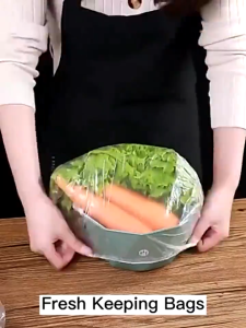 100Pcs Transparent Plastic Food Cover Disposable Food Cover Elastic Bowl CoversFood Storage Bags Fresh-Keeping Cover