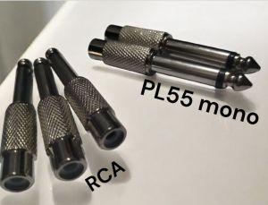 Sold by 2pcs RCA Jack to PL55 mono Gold / Silver Metal Mixer Audio Adapter