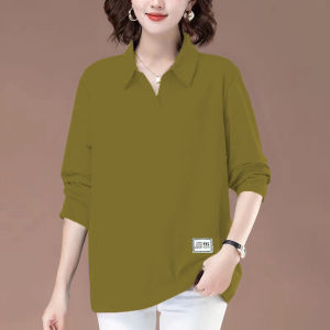 Versatile Loose Fit Flattering Polo Long Sleeve T-Shirt