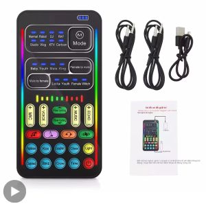 Bộ Chuyển Đổi Giọng Nói Không Dây Micro Bluetooth Bộ Trộn Âm Thanh Bộ Ghi Âm Cho iPhone Android PC Mini Phát Trực Tiếp Và Phát Podcast