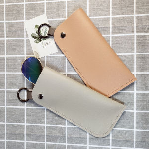 Glasses Bag Portable Ressure-Resistant Sunglasses Case Leather Glasses Case Minimalist with Bracelet Sunglasses Case Myopia Glasses Buggy Bag