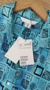 [mamogo outlet] H&M Kemeja lengan panjang - Biru motif - real pict - full tag