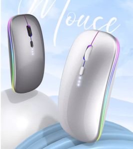 เมาส์บลูทูธไร้สายสำหรับ iPad/MacBook แล็ปท็อปเนจไฟ LED Backlit ตัวชี้วัด เพื่อให้ความแม่นยำมาก 2.4 กิกะ เฮิร์ตที่ชาร์จสำหรับเครื่องพิมพ์/โทรศัพท์/แท็บเล็ต