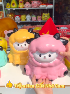 Heo Đất - Cừu SIZE TO (25x25x20) - quà tặng lợn đất.  Ống Tiết Kiệm Đựng Tiền. Lợn đất ống heo