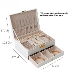 High-End Gold Jewelry Storage Box with Lock Large Capacity Earring Necklace Precise Hand Jewelry Box Luxury Organizer