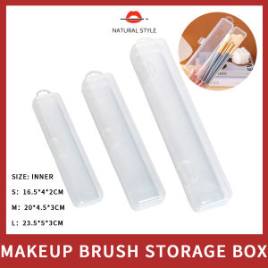 【สไตล์ธรรมชาติ】 Kuas Rias แบบพกพาที่โปร่งใสระบายอากาศได้กล่องเก็บของกล่องอุปกรณ์แต่งหน้าที่ปราศจากแบคทีเรียมลภาวะ