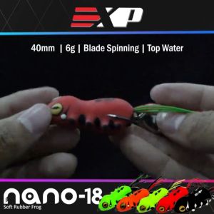 EXP Nano 18 Soft Rubber Frog Expert For Snakehead Hunter Haruan/Toman Bunga/Bujuk soft frog umpan casting haruan katak