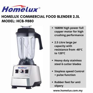 [SIRIM] HOMELUX COMMERCIAL Heavy Duty Blender Ice Crusher Blender 搅拌机 1680W - HCB-9880