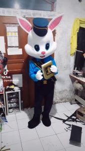 Kostum maskot badut kelinci (Lapas Garut) anak dan dewasa setelan lucu