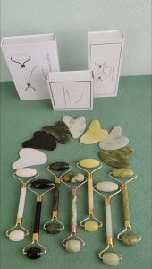 กัวซาหยกของแท้ หินนวดหน้า หยกนวดหน้า กัวซา ลูกกลิ้งหินนวดหน้า หินแท้ jade roller