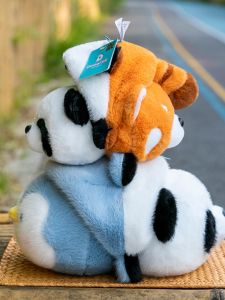 GUAIBUDIAN | Reversible Stuffed Animal Penguin Raccoon Plush Toy