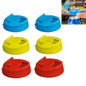 6 Pack Soda Can Lids Leakproof Cap Press Type Splash Cap Beer Cans Cover Reusable Caps for Carbonated Water Soft Drink