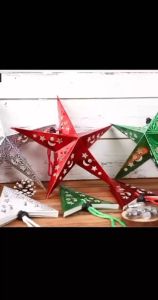 Christmas star lantern Christmas tree decoration Christmas paper star hanging decoration Paper Stars JVL