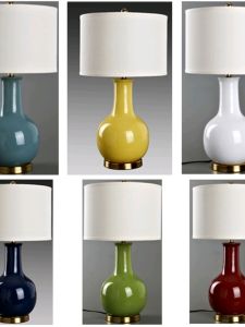Modern American Style Ceramic Decorative Table Lamp Adjustable Smart Bedside Light for Living Room Study Bedroom