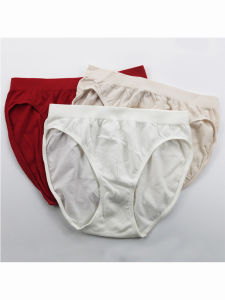 Womens Seamless High Slit Comfortable Breathable Underwear Soft Skin-friendly Mid-waist Triangle Panties Red Simple Design