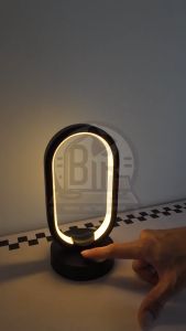 Modern LED Ring Table Lamp with USB Charging and Dimming Feature - Essential Lighting for Bedrooms