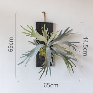 Wall Hanging Deer Antler Fern Artificial Plant Hotel Bed And Breakfast Shop Window Decorative Landscape Green Plant Decoration