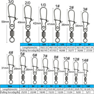 20pcs Swivel Snap Connector Pin Strength Bearing Rolling Rotate Ring Tackle Buckle Hook Lure Kit Wire Gear Fishing Accessories