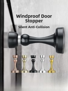 MONLEYTA | Strong Magnetic Door Holder Anti-Collision Bathroom Toilet Door Stopper No Drilling Required Wall Mount Stainless Steel