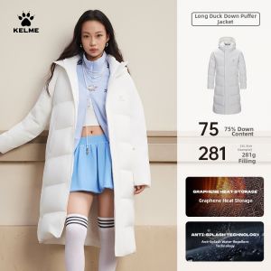 Kelme | Long Hooded Down Jacket Winter Warm Sport Casual Coat