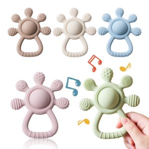 1PC Baby Silicone Teether Hand Grip To Mimic Finger Shape Rattle Toy Crib Comfort Toy Teething Toy For Newborns No BPA Baby Gift