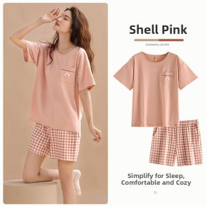 JIALEFEN | Soft Cotton Summer Home Wear Set