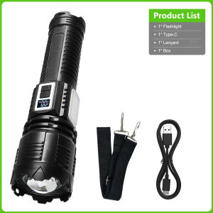 High Brightness Climbing Flashlight Solar Rechargeable Built-in 18650 Battery Portable LED Spotlights Outdoor Climbing Accessori