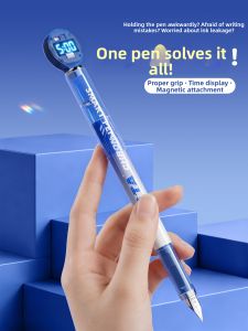 HERO | Eraser-Top Refillable Fountain Pen for Beginners Heat Erasable Replaceable Ink Cartridges Posture Corrective Magnetic Tip