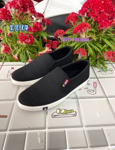 [FreeshipMAX] Giày lười vải nam mẫu mới..họa tiết kẻ sọc..đế cao su mang êm chân mã LV14