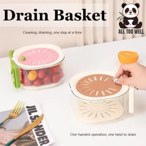 Multifunctional Fruit Washing Bowl Durable Pink or Coffee Color Fruit Drainer Container Baskets For Home Cooking