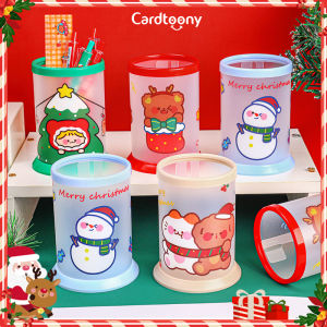 Tempat Kotak Pensil Natal Santa Claus & DIY Pen Holder Storage Box