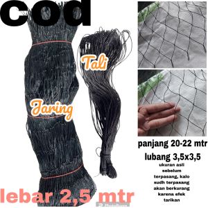 jaring pagar serbaguna tinggi 25 meter / jaring pagar ayam / jaring kandang / jaring burung / jaring tanaman bonus tali