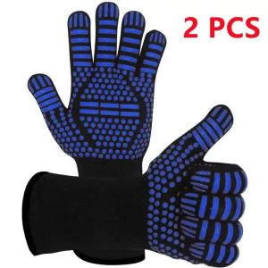 High Temperature Resistance Kitchen Gloves Oven Mitts Barbecue 800 Degrees Fireproof Heat Insulation Microwave Oven Gloves
