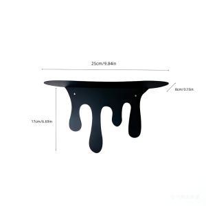 CIFbuy | CIFBUY Water Drop Iron Wall Shelf Black Metal Floating Organizer Serene Home Decor Gift