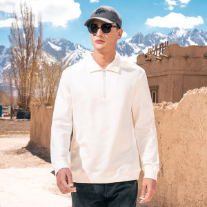 Enjeolon | Áo Sweater Polo Form Vintage Cổ Trụ Kéo Dây Chất Liệu Lyocell Fleece