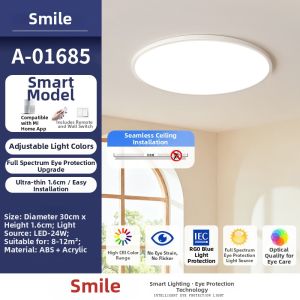 Smile | Full Spectrum Eye-care Ceiling Light Ultra-thin Modern Simple Design