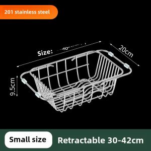 Retractable Sink Sink Drain Rack Washing Basin 304 Stainless Steel Kitchen Basket Drain Filter Drain Basket