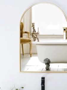 [OKLIFE. SG]Hanging wall bathroom mirror arch makeup mirror dressing mirror Nordic bathroom mirror
