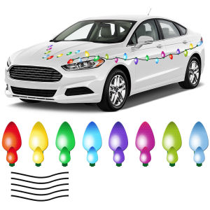 Weatherproof Magnetic Reflective Christmas Light Wire Easy-Install Car Body/Rear Decor Stickers Festive Auto Accessories