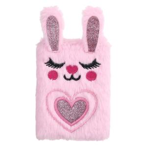 Cute Cartoon Rabbit Plush Mini Portable Pocket Diary Notebook Student Travel Journal Book Soft Cover A6 Size for Girls